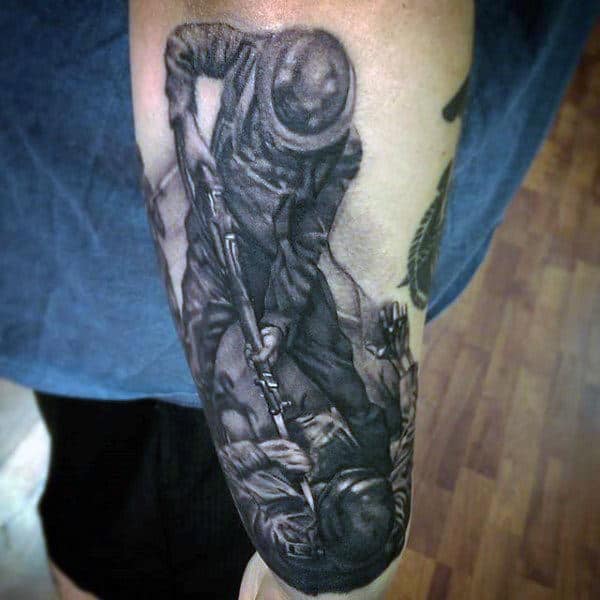 Guys Forearms Manly Fight Tattoo