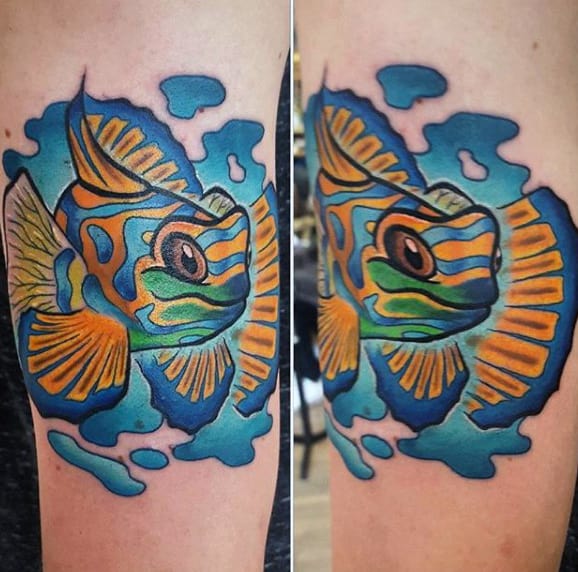 Guys Forearms New School Fish Tattoo