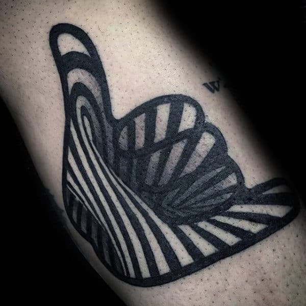 Guys Forearms Thumbs Up Surf Tattoo