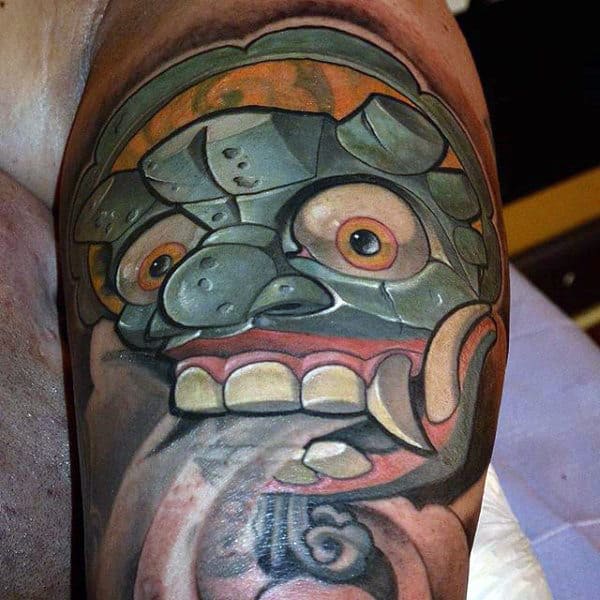 Guys Forearms Toothy Beast New School Tattoo