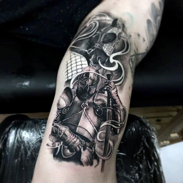 Guys Forearms Viking Black And White Tattoo