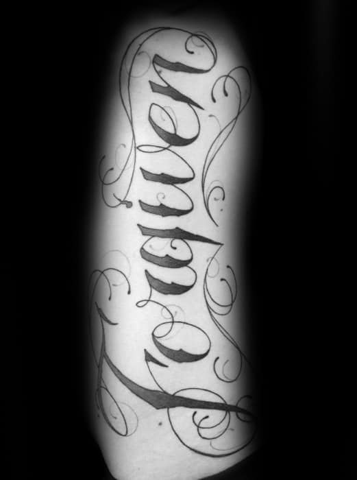 Guys Full Rib Cage Side Forgiven Tattoo