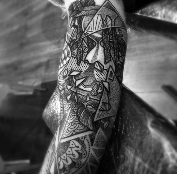 Guys Full Sleeves Grand Dotwork Tattoo
