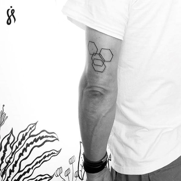 Guys Geometric Shapes Simple Outer Arm Tattoo