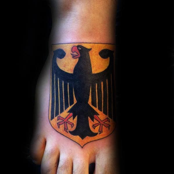 Guys German Eagle Foot Tattoo