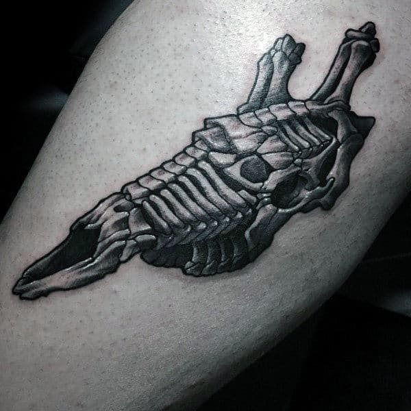 Guys Giraffe Skull Small Arm Tattoos