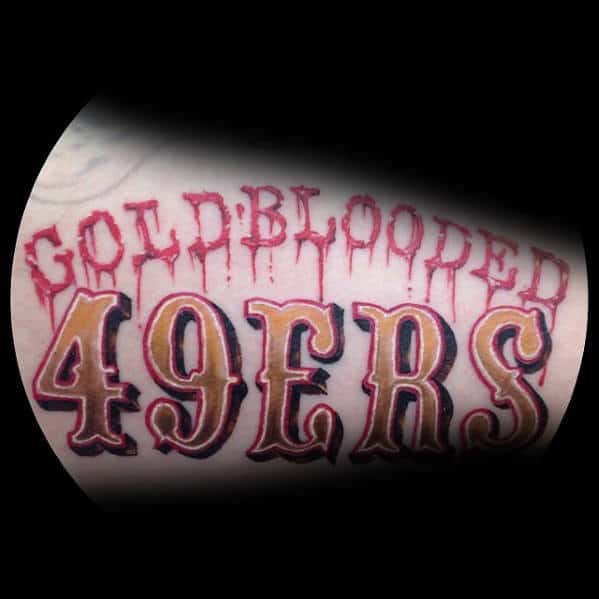 Guys Goldblooded 49ers Mens Arm Tattoo