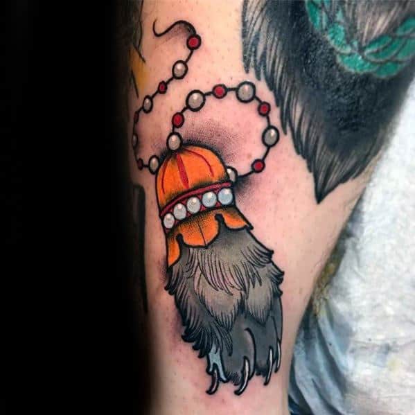 Guys Good Luck Rabbits Foot Tattoos On Leg