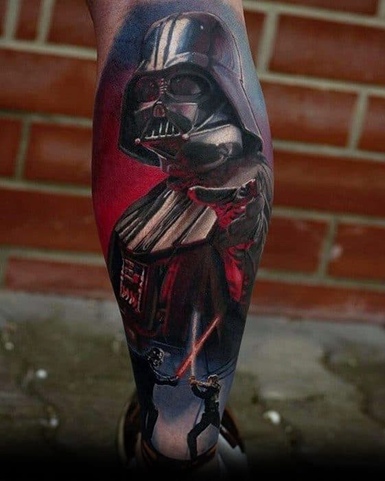 Guys Greatest Star Wars Themed Tattoo Design Ideas Leg Sleeve
