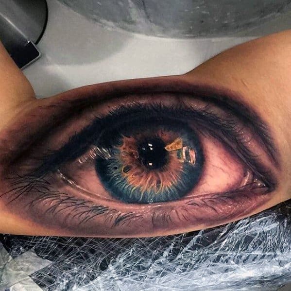 Guys Greatest Tattoo 3d Eye On Inner Arm Bicep