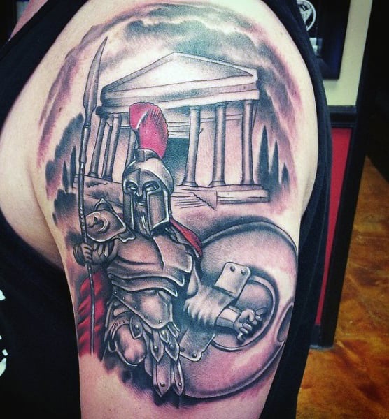 Guy's Greek Eye Tattoo