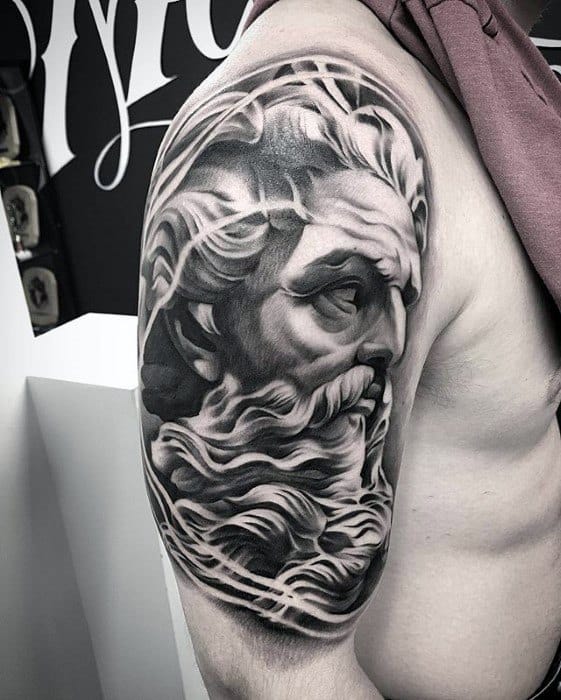 Guys Greek God Unique Arm 3d Tattoo Designs