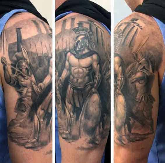 Guy's Greek Spartan Warrior Tattoos