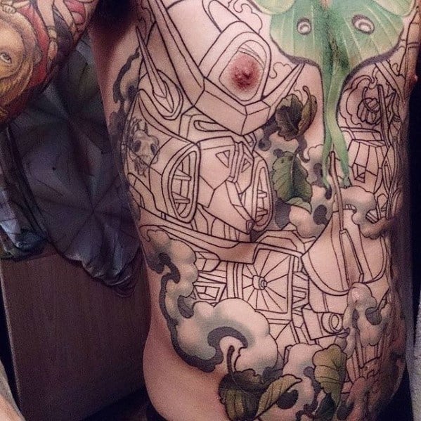 Guys Gundam Tattoo Deisgns Anime Themed Full Chest