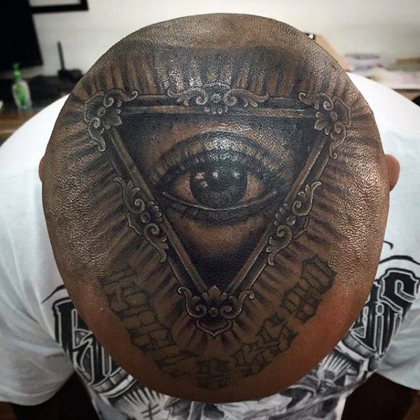 Guys Head Illuminati Tattoo