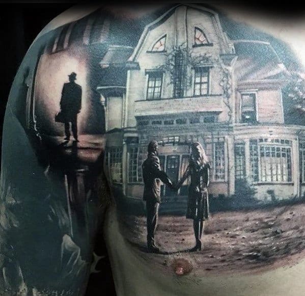 Guys House Chest And Arm 3d Tattoos With Epic Design