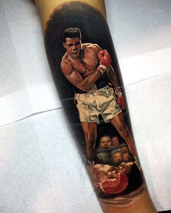 Guys Hyper Realistic Inner Forearm 3d Muhammad Ali Tattoos