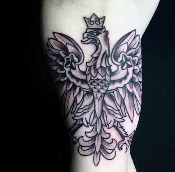 Guys Inner Arm Bicep Polish Eagle Tattoos
