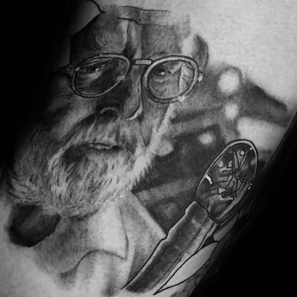 Guys Jurassic Park John Hammond Arm Tattoo Deisgns