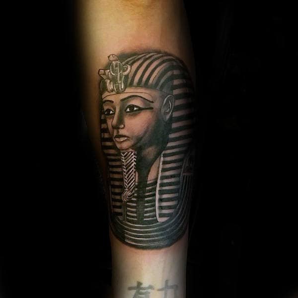 Guys King Tut Inenr Forearm Tattoo Ideas