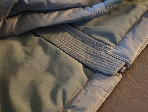 Guys Kuhl Wildkard Hybrid Jacket Interior Stiching Detail Behind Main Chest Zipper