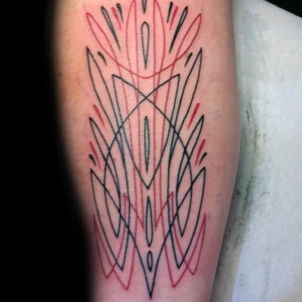 Guys Leg Pinstripe Tattoo Ideas