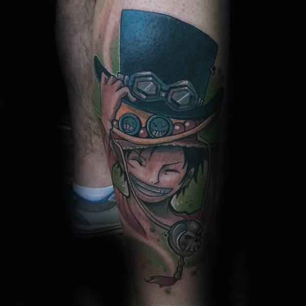Guys Leg Sleeve One Piece Tattoo