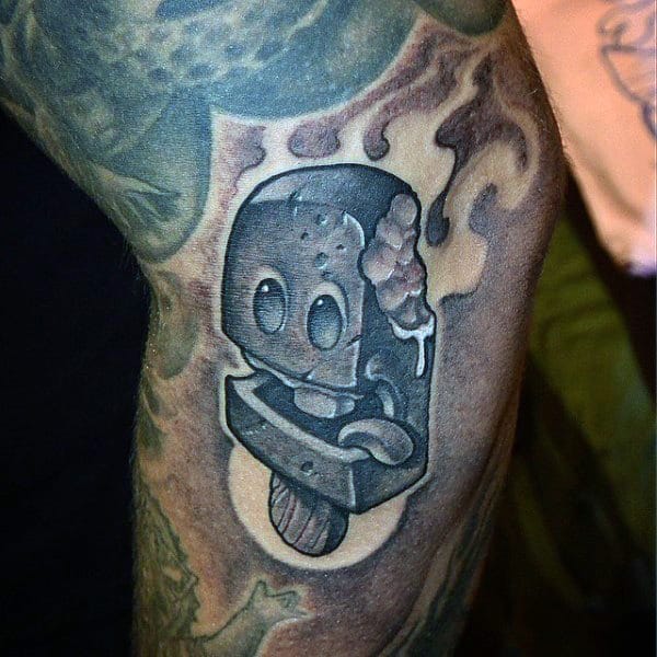 Guys Legs Grey New School Ice Cream Tattoo