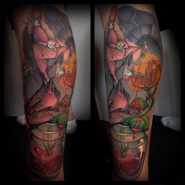 Guys Legs Incredible New School Tattoo