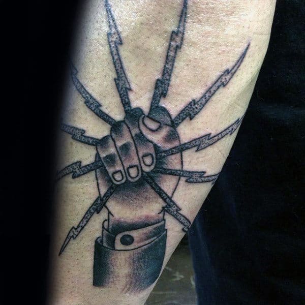 Guys Lineman Ibew Outer Forearm Tattos
