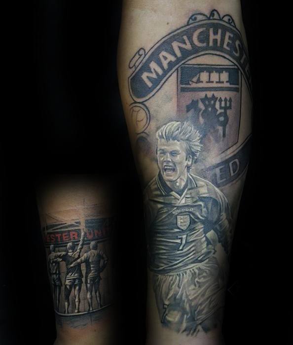Guys Manchester Forearm United Tattoos
