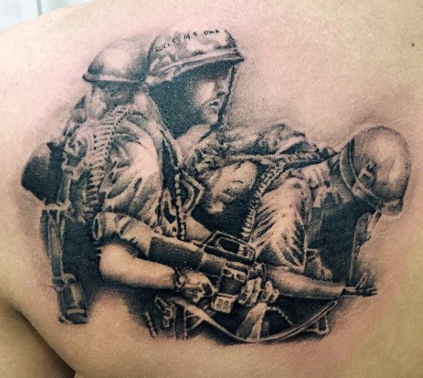 Guy's Military Pin Up Tattoos