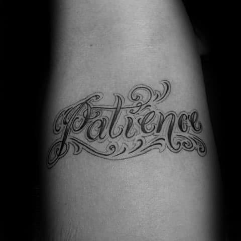 Guys Patience Inner Forearm Tattoo Design Ideas