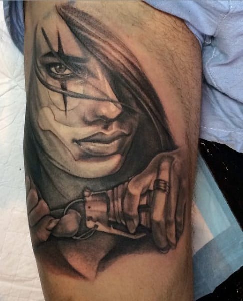 Guy's Pineapple Grenade Tattoo