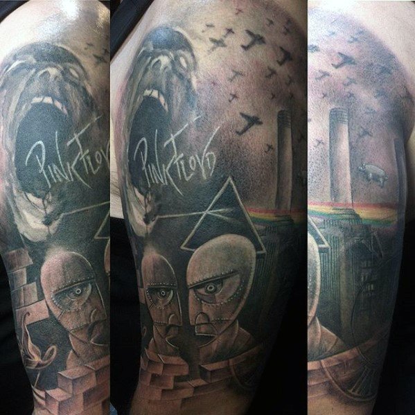 Guys Pink Floyd Tattoo Deisgns Half Sleeve