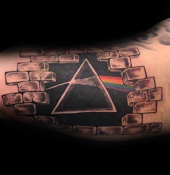 Guys Pink Floyd Tattoo Design Idea Inspiration Inner Arm Bicep
