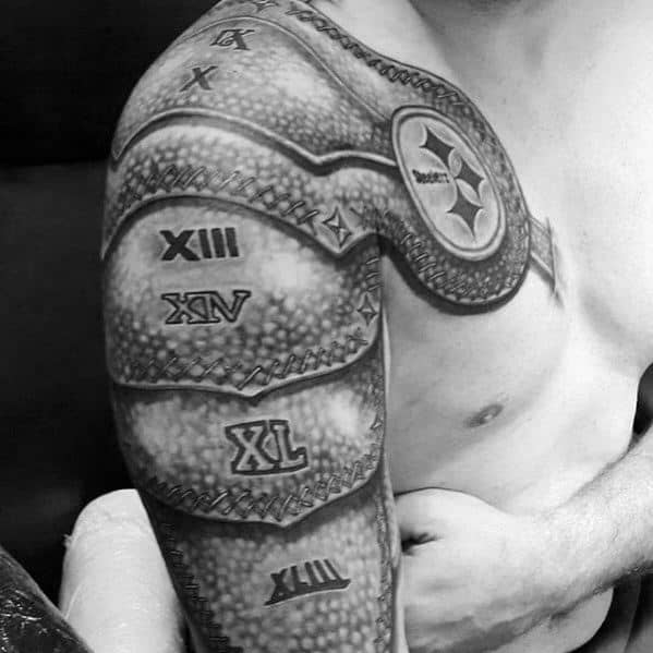 Guys Pittsburgh Steelers Battle Armor Sleeve Tattoo
