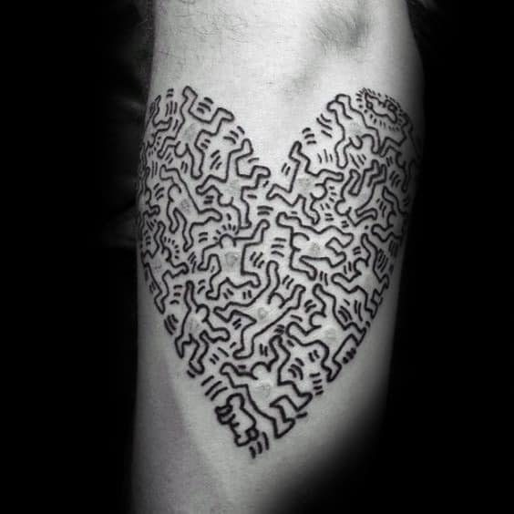 Guys Pop Art Humans Dancing Heart Tattoo