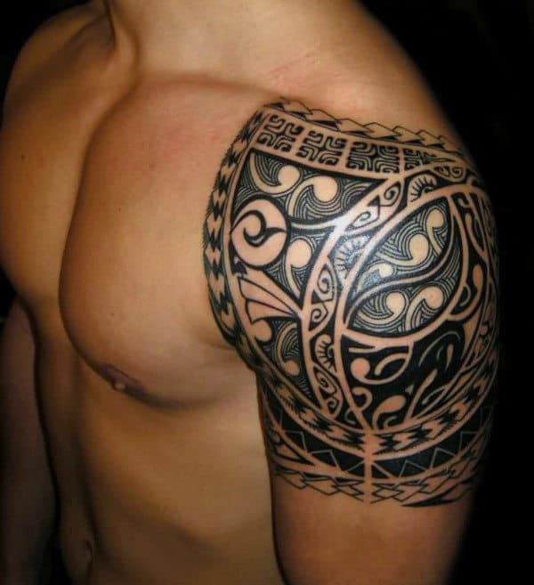 Guys Quarter Sleeves Black Tattoo For Guys