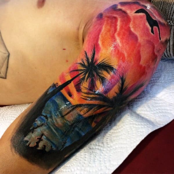 Guys Quarter Sleeves Tattoo Lovely Painting