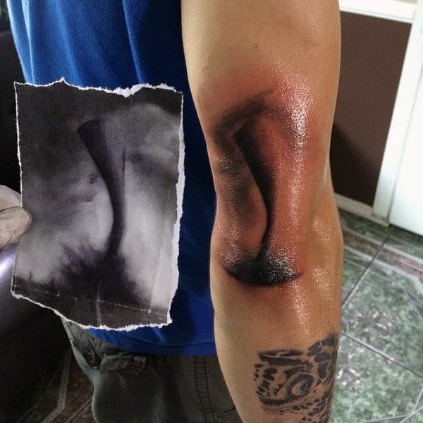 Guys Realistic Tornado Tattoo On Arm