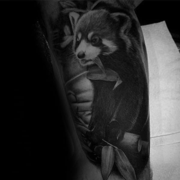 Guys Red Panda Tattoos On Arm