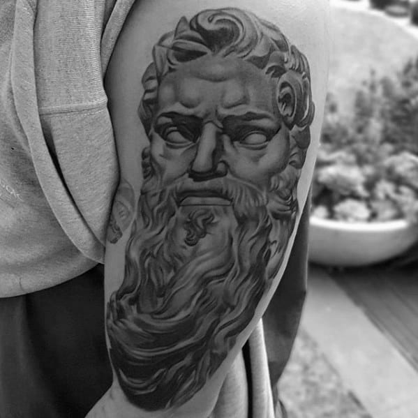 Guys Roman Statue Tattoo Design Ideas On Arm