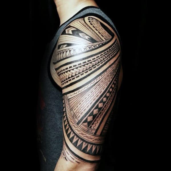 Guys Samoan Half Sleeve Designs Tribal Tattoos