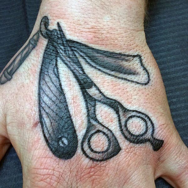 Guys Scissors Tattoo Designs