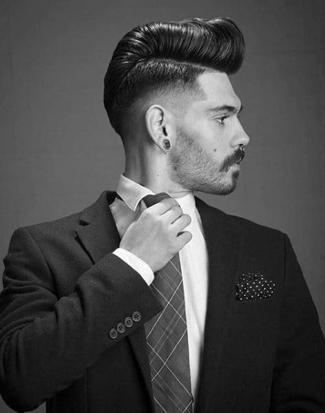 Guys Short Pompadour Haircut