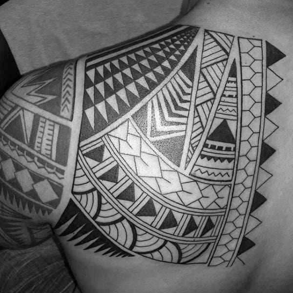 Guys Shoulder Tribal Tattoo