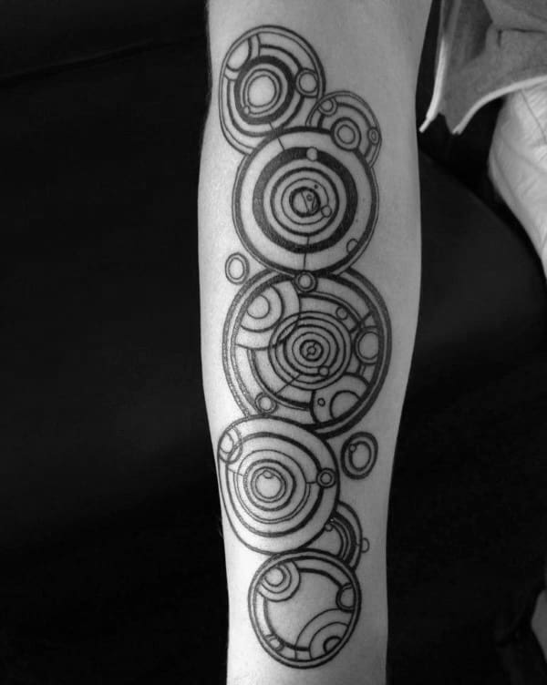 Guys Side Of Leg Gallifreyan Tattoo