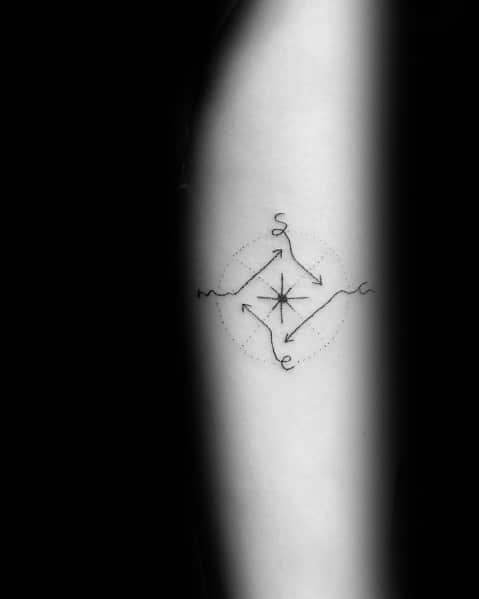 Guys Simple Compass Tattoos