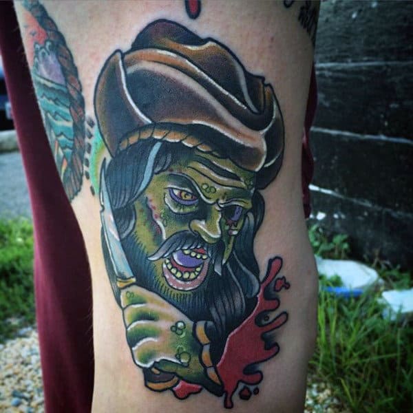 Guy's Skull Pirate Tattoo